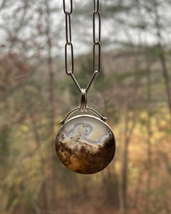 Scenic Moss Agate + Handmade Convertible Chain Necklace