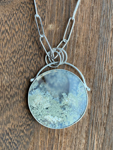 Scenic Moss Agate + Handmade Convertible Chain Necklace