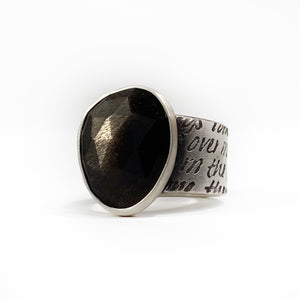 Frank Herbert + Sheen Obsidian Ring - Size 6