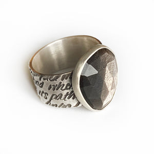 Frank Herbert + Sheen Obsidian Ring - Size 6