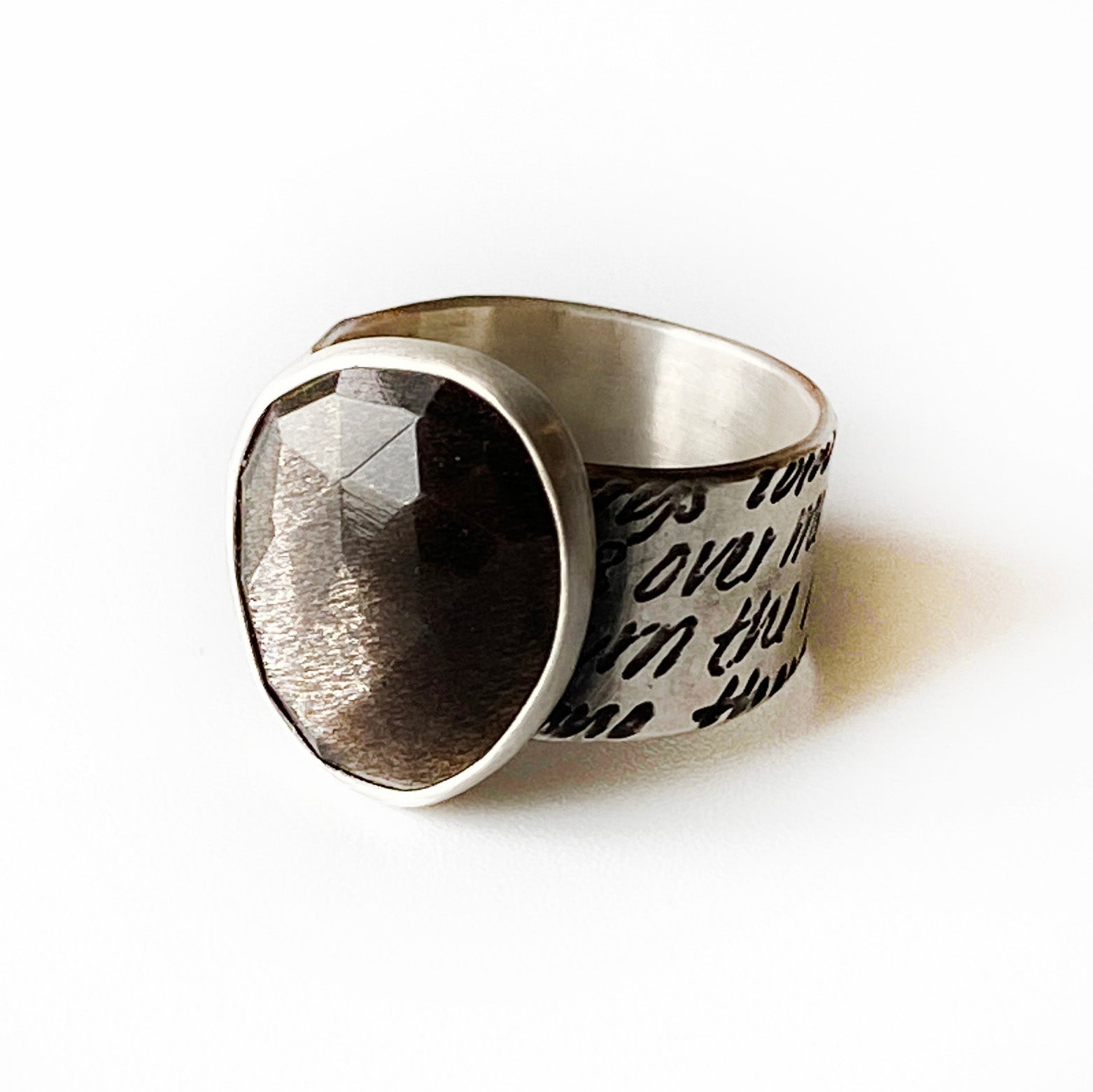 Frank Herbert + Sheen Obsidian Ring - Size 6